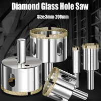 1pcs diamond glass hole saw 3 200mm drill bits round handle brazed diamond material ceramics granite tiles glass cutter opener