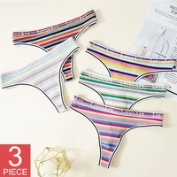 3pcs women cotton seamless g string sexy comfortable lingerie striped panties low rise thong breathable knickers m 2xl design