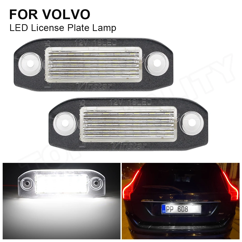 

Для Volvo V50 V60 V70 XC90 XC60 S40 S60 S80 C30 C70 2 шт. светодиодный номерной знак лампа Canbus без ошибок
