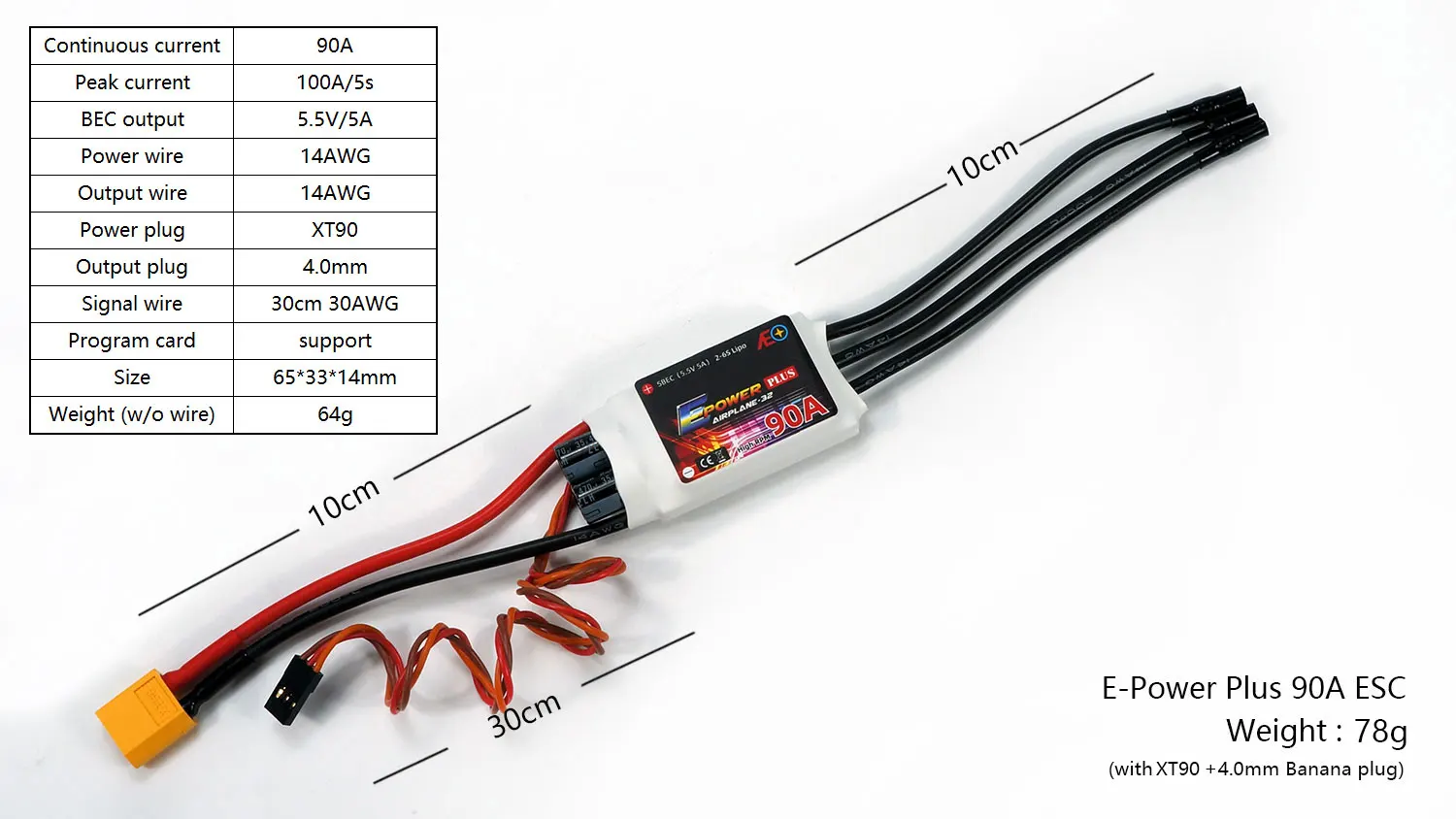 Фото Серия ESC DW Hobby E-Power Plus с высокими оборотами в минуту: электронный регулятор скорости 15A/25A/50A/70A/90A, карта программатора для моделей RC №5
