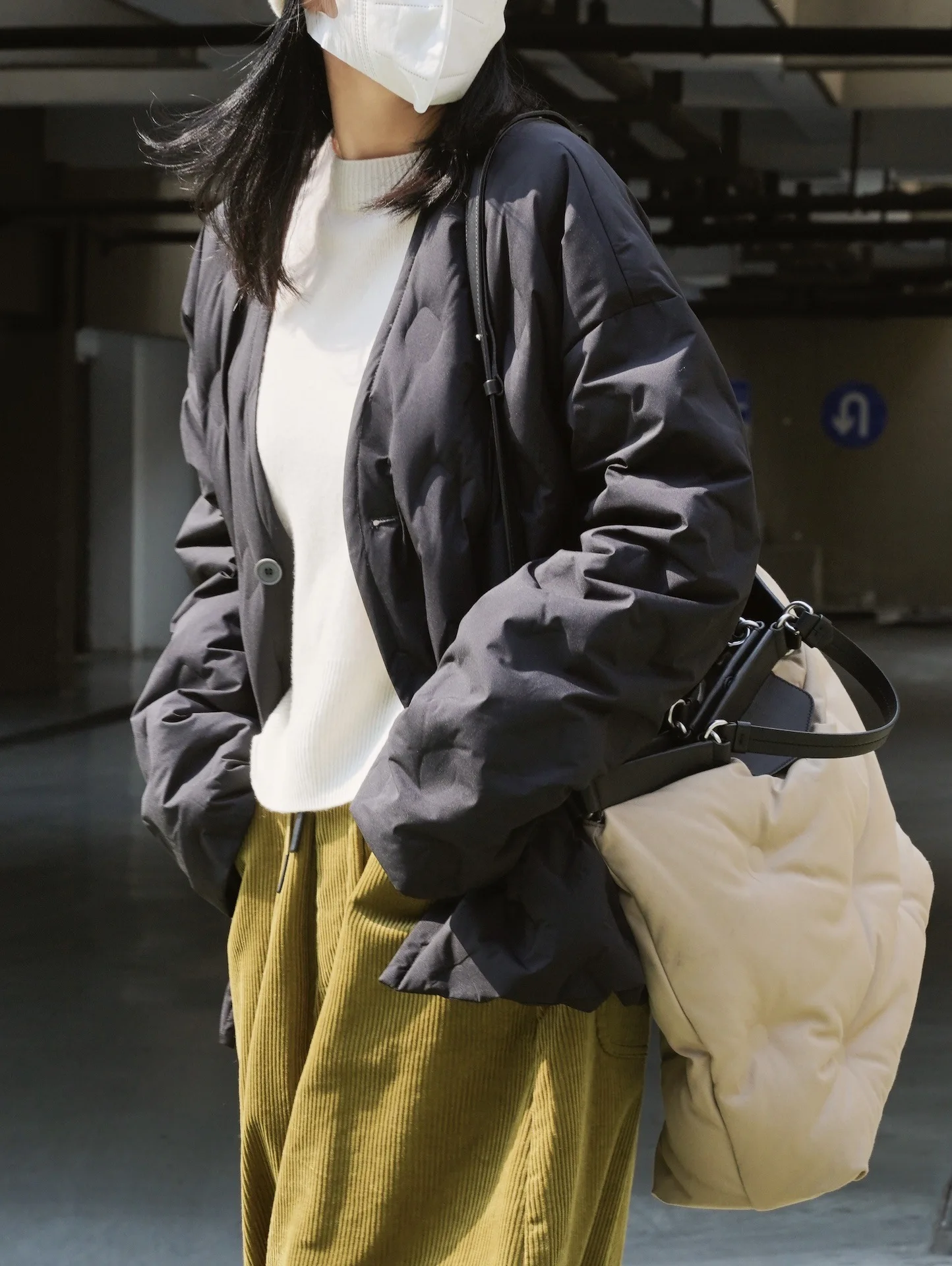 woman warm winter short coat