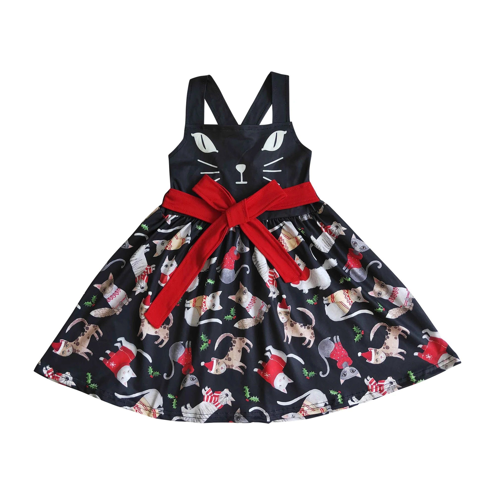 

2022 new arrival baby girls sleeveless Christmas dress kids Printed Birthday Party Dress Xmas Costumes Clothes baby clothes