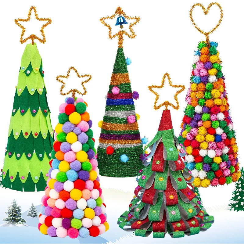 

DIY Christmas Tree for Children Toodler Kids Chrsitmas Fun Hand Craft Holiday Desktop Decoration Perfect Gift for Christmas