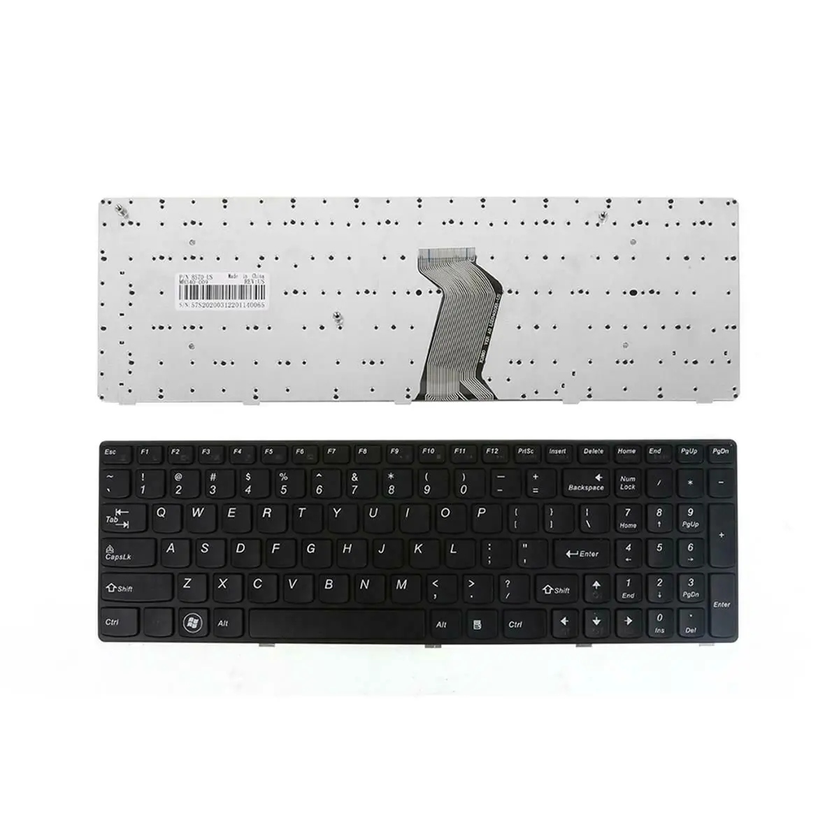 New US Layout Keyboard For LENOVO V570 B570 B590 BLACK FRAME BLACK (without Foil)