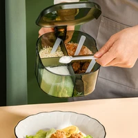 2022 new seasoning box kitchen household seasoning jar set four grid integrated kitchen supplies with lid storage seasoning box