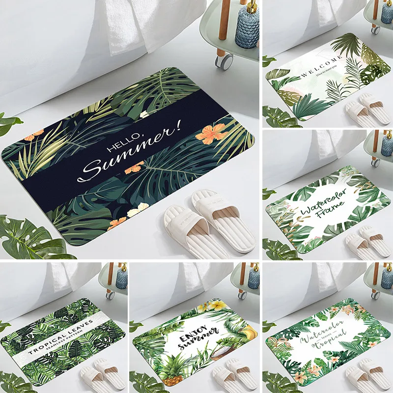 

Forest Floor Mat Diatom Mud Green Plant Small Fresh Absorbent Non-Slip Kitchen Bathroom 40*60cm/50*80cm