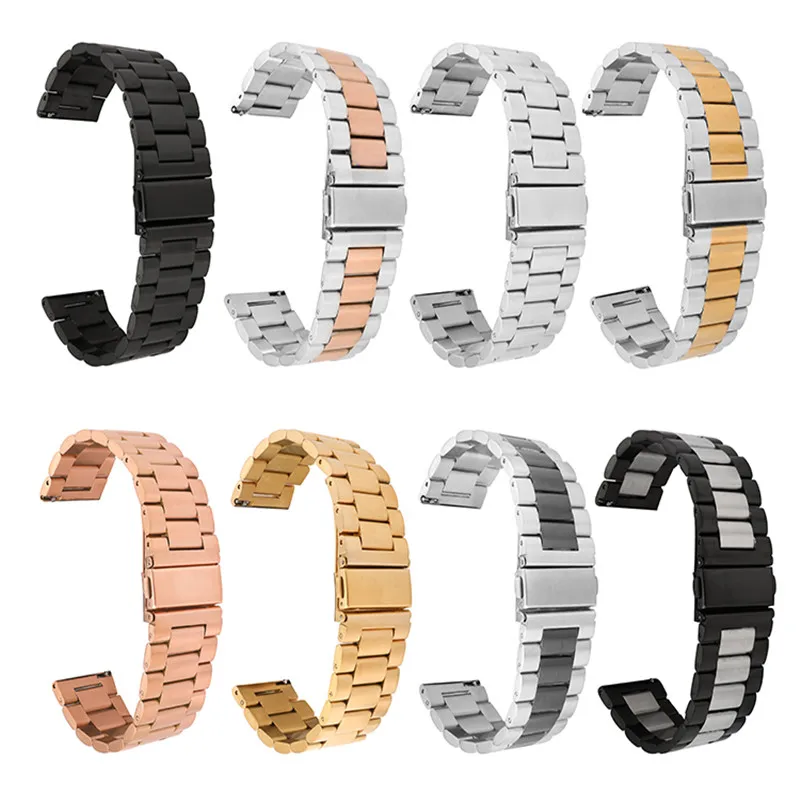 

Solid Stainless Steel Strap 18mm 20mm 22mm 24 Three Pointer Folding Buckle Quick Release Men Replacement Bracelet Watch Band