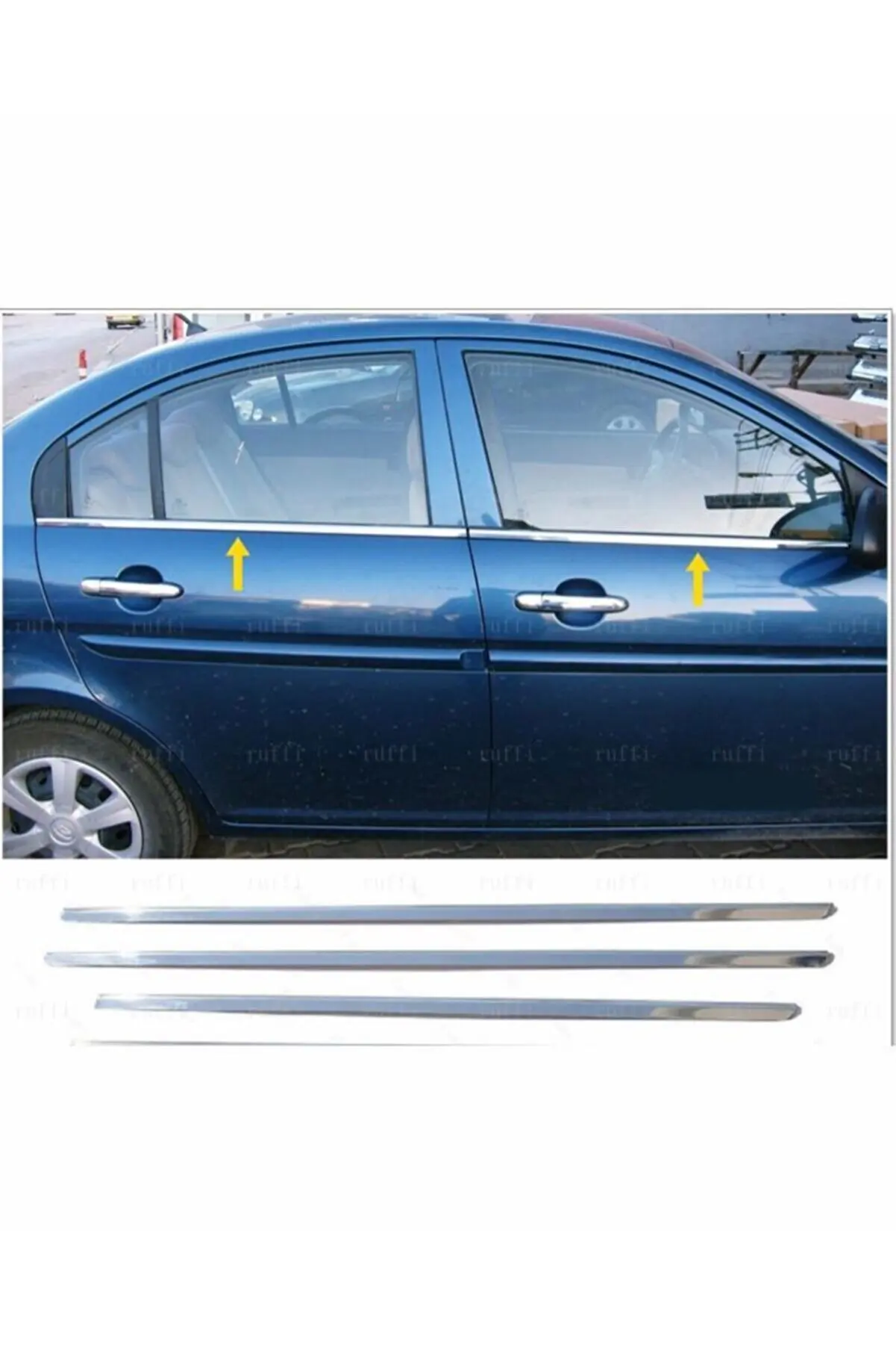 

For Hyundai Accent Era Chrome Window Streamer 4 Door 2005 And Above Models Stainless Steel- Car Modify Auto