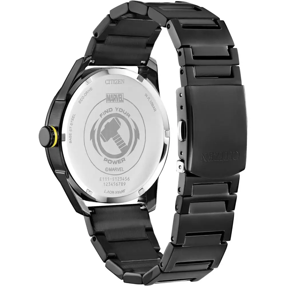 Мужские часы Citizen S Marvel So Eco Drive черного цвета