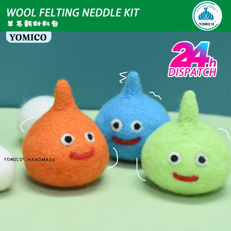 

Non-Finished YOMICO Slime Dragon Quest DIY Custom Handmade Wool Needle Felting Toy Doll Material Kit Accessory Decor Gift