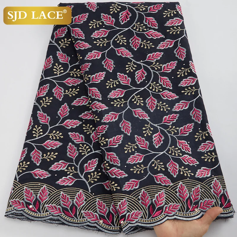 

SJD кружево новейший дизайн швейцарская вуаль кружева в Швейцарии высокое качество хлопок 5yds нигерийская сухая кружевная ткань для свадебно...