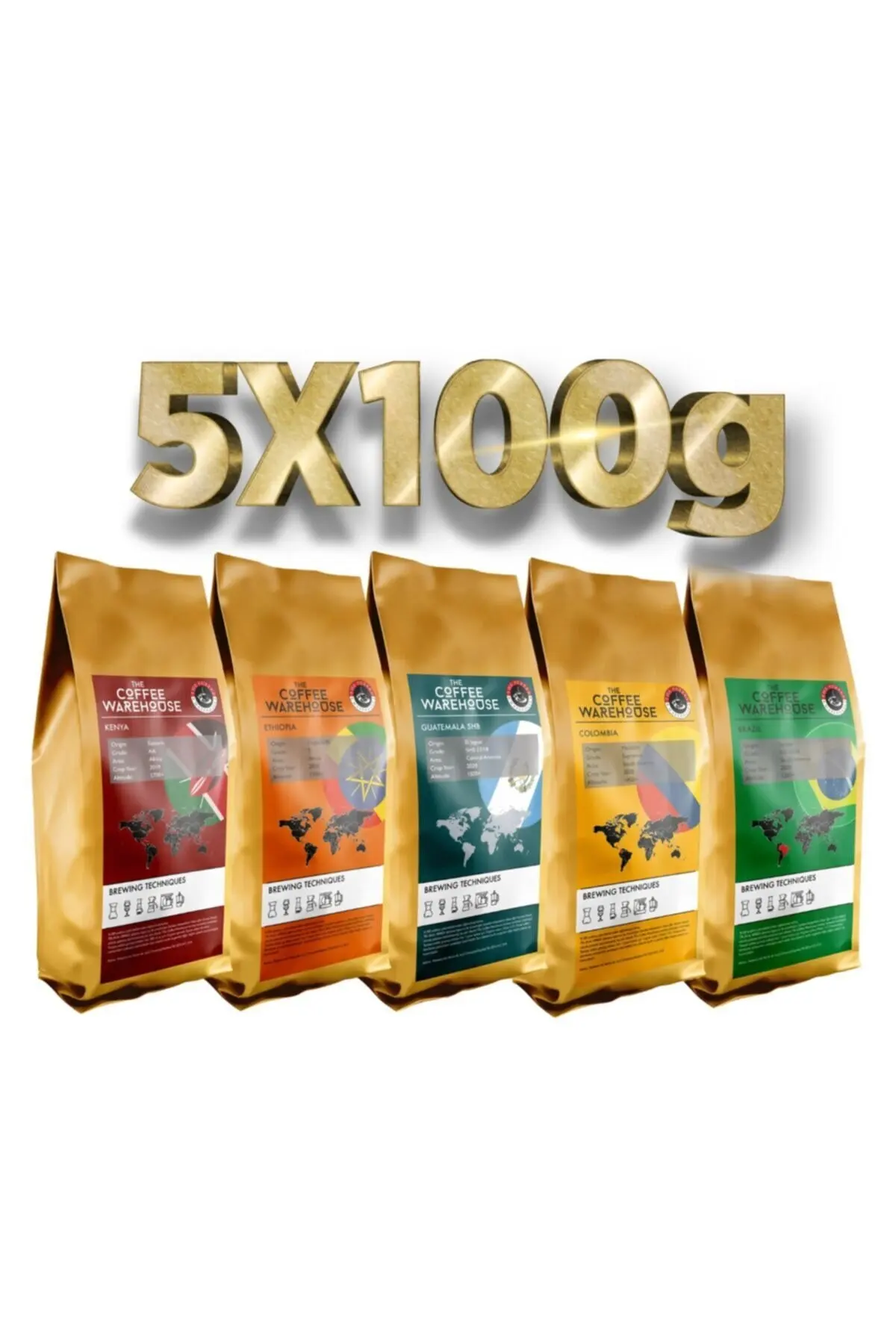 

The Coffee Warehouse 5x100g Trial Pack, Designed for Delicious Coffee Drinkers, 5 Local Coffees (Freshly Ground). Fast and Free