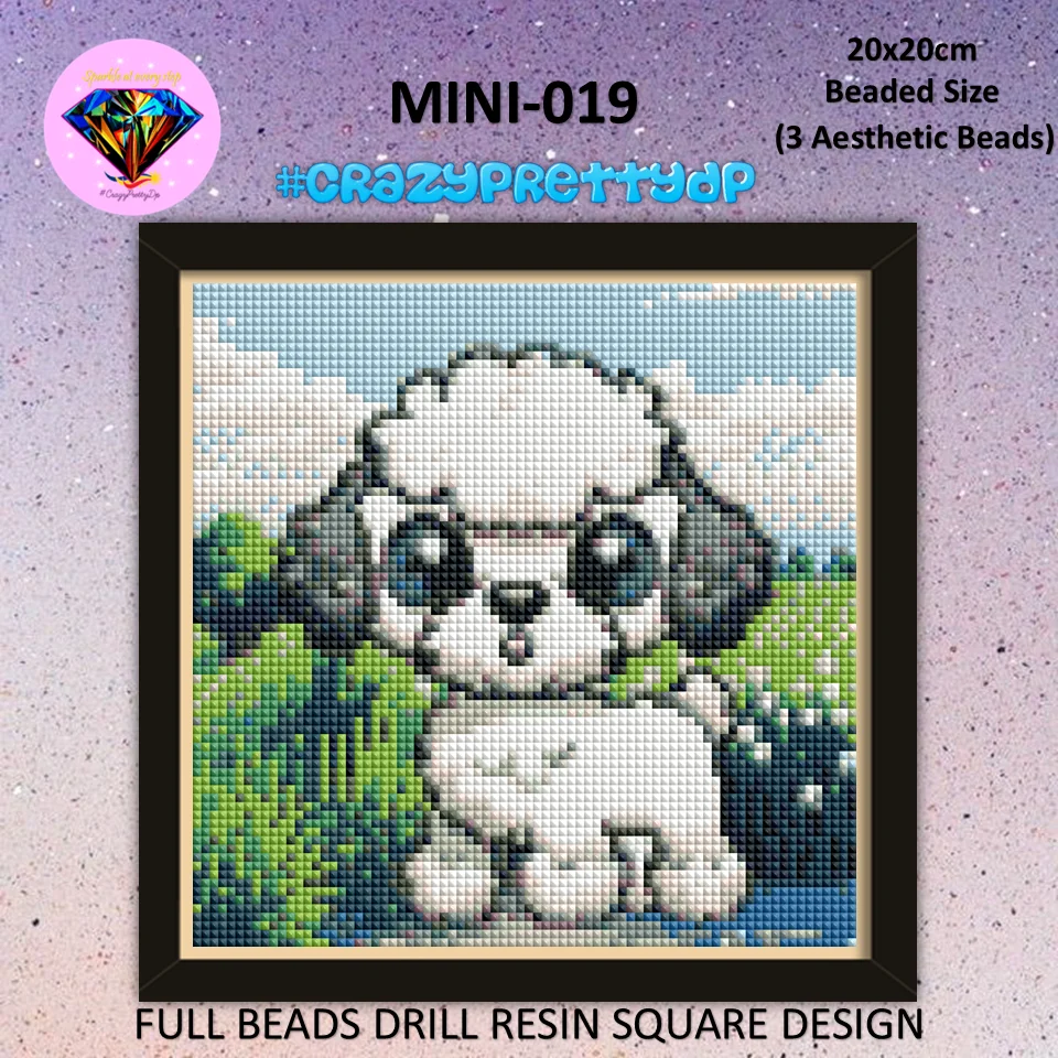 Сумасшедший 슬ydp MINI-019 ПЭТ СЕРИИ 20 см x алмазная живопись КВАДРАТНАЯ смола Мягкий