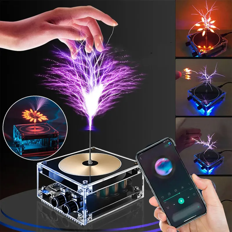

Newest Solid State Tesla Coil 110-240V Flat-panel Bluetooth Music Tesla Coil High Frequency and High Voltage Pulse Test Apparatu
