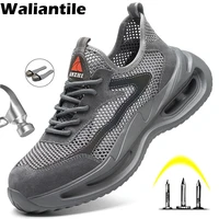 waliantile breathable men safety shoes anti smashing security working shoes male super light puncture proof man safety sneakers