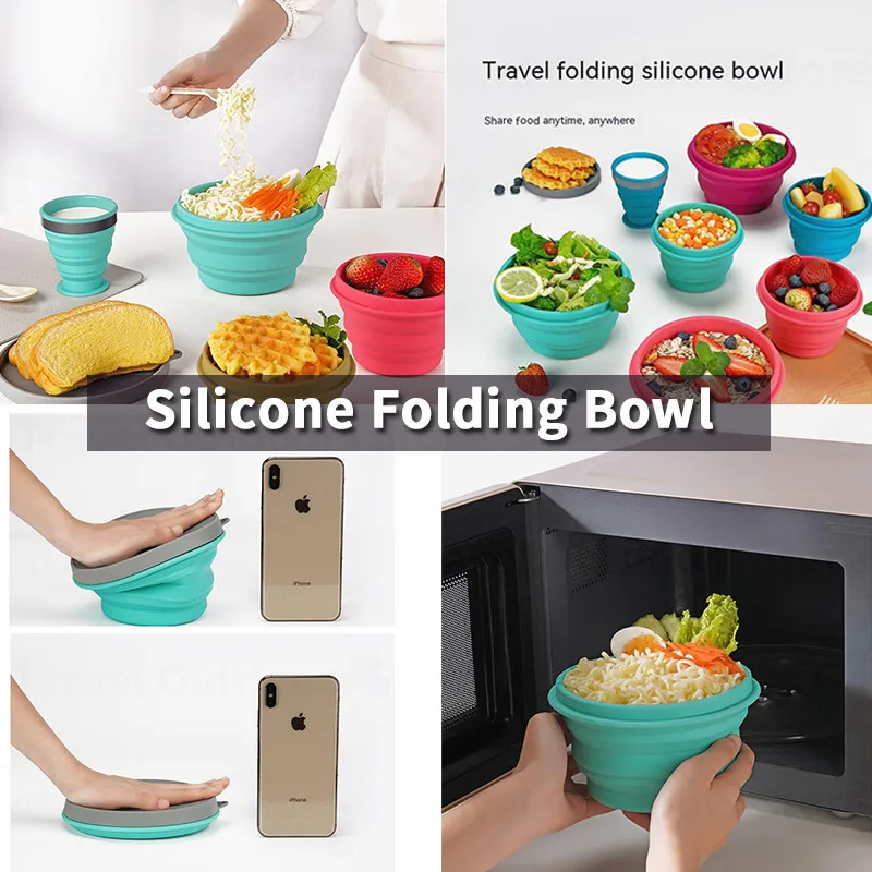 

Ультралегкая чашка/миска, 240 г, устойчивая к высоким температурам, 40 ℃-230 ℃, посуда, пищевая платиновая силиконовая чаша, уличный кемпинг, пик...