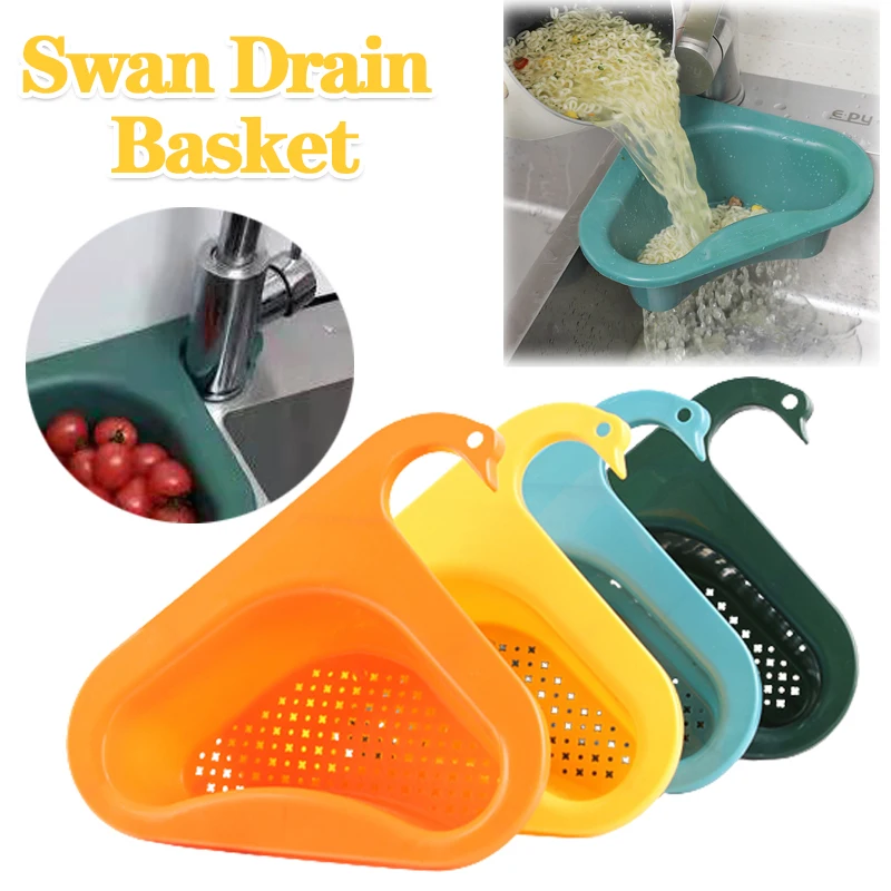 

Swan Drain Basket General Sink Multifunctional Drain Basket Fruit and Vegetable Basket Shelf Strainer Sink Kitchen Leftover