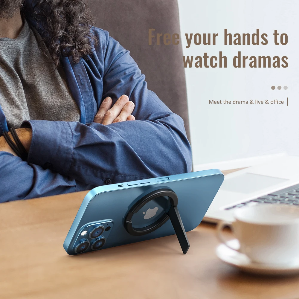 Phone Ring Holder for MagSafe, Metal Magnetic Phone Stand Phone Grip , Removable Wireless Charging Phone Finger Ring Grip