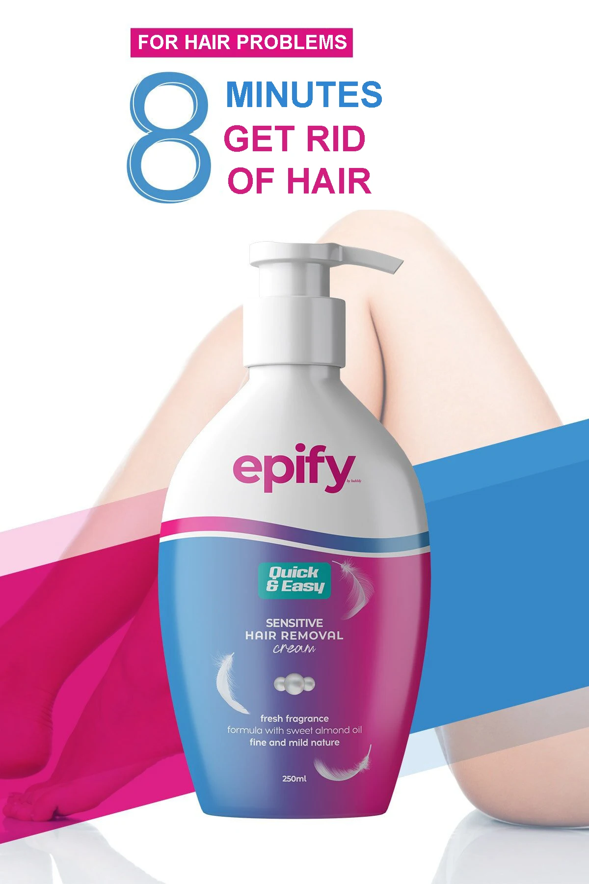 

Epify Depilatory Hair Removal Cream 250 ml. Natural Herbs Ingredient crystal hair remover eraser wax bleame gomme depilatoire
