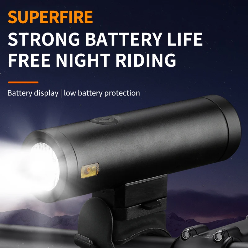 

SUPERFIRE BL30 Bicycle Light Rainproof Type-C Charging LED 2200mAh MTB Front Lamp Headlight Aluminum Ultralight Flashlight