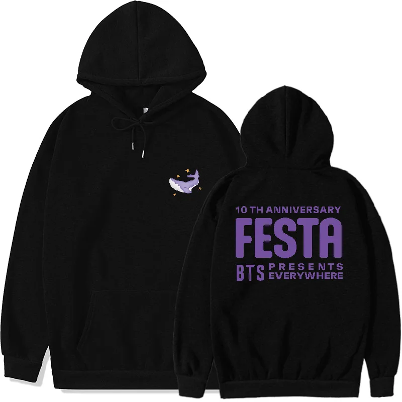 

bangtan 1OTH ANNIVERSARY FESTA hooded take two hoodie love yourself sweatshirt kpop print top