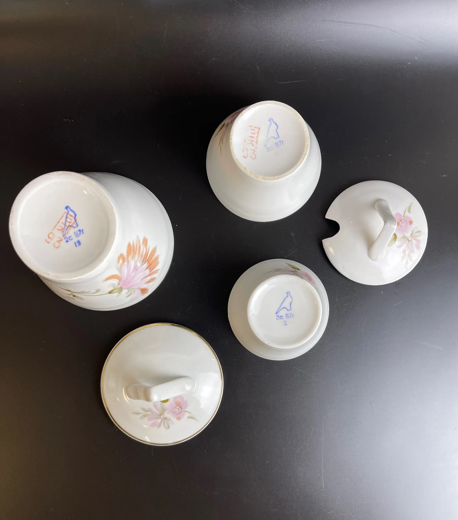 Набор из 3 предметов Дулево сахарница солонка и блюдце для джема набора