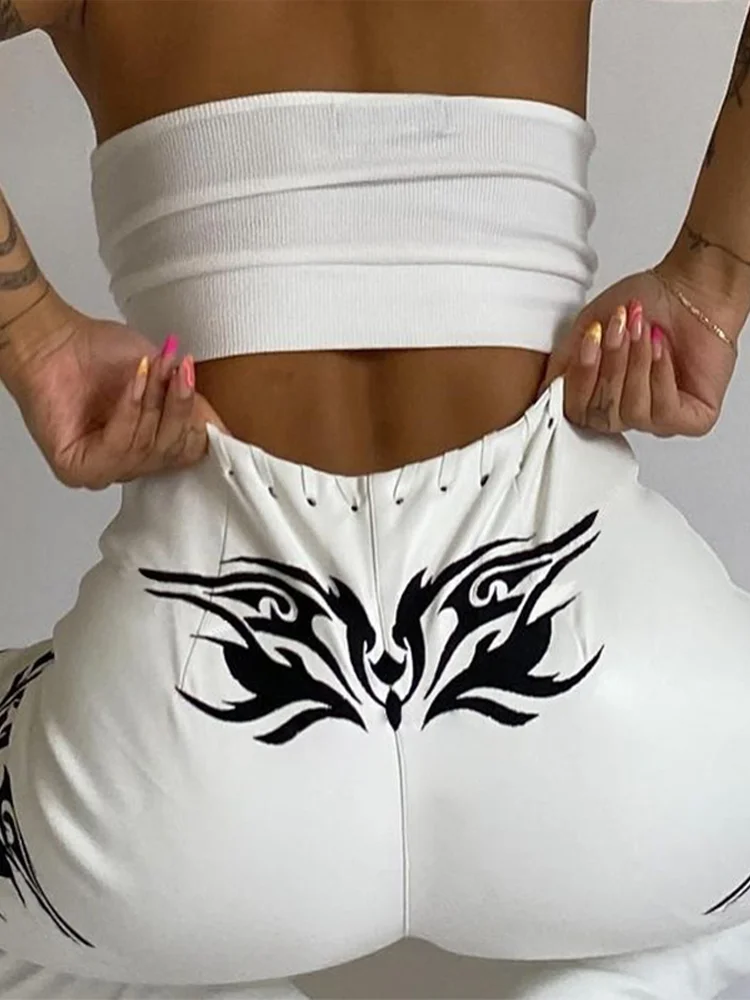 Брюки InsGoth Y2K женские прямые из искусственной кожи уличная одежда в стиле