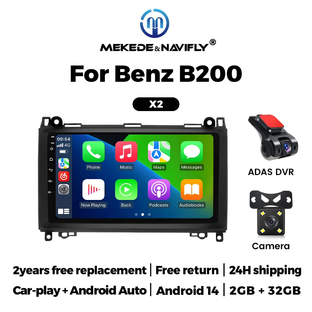 

2DIN автомобильный радиоприемник Carplay стерео для Mercedes Benz W169 W245 B200 W906 Sprinter W639 Vito мультимедийный GPS видеоплеер авторадио SWC