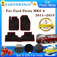 for ford fiesta mk6 6 20112019 car floor mats rugs panel footpads anti slip carpet cover cape foot pads sticker accessories