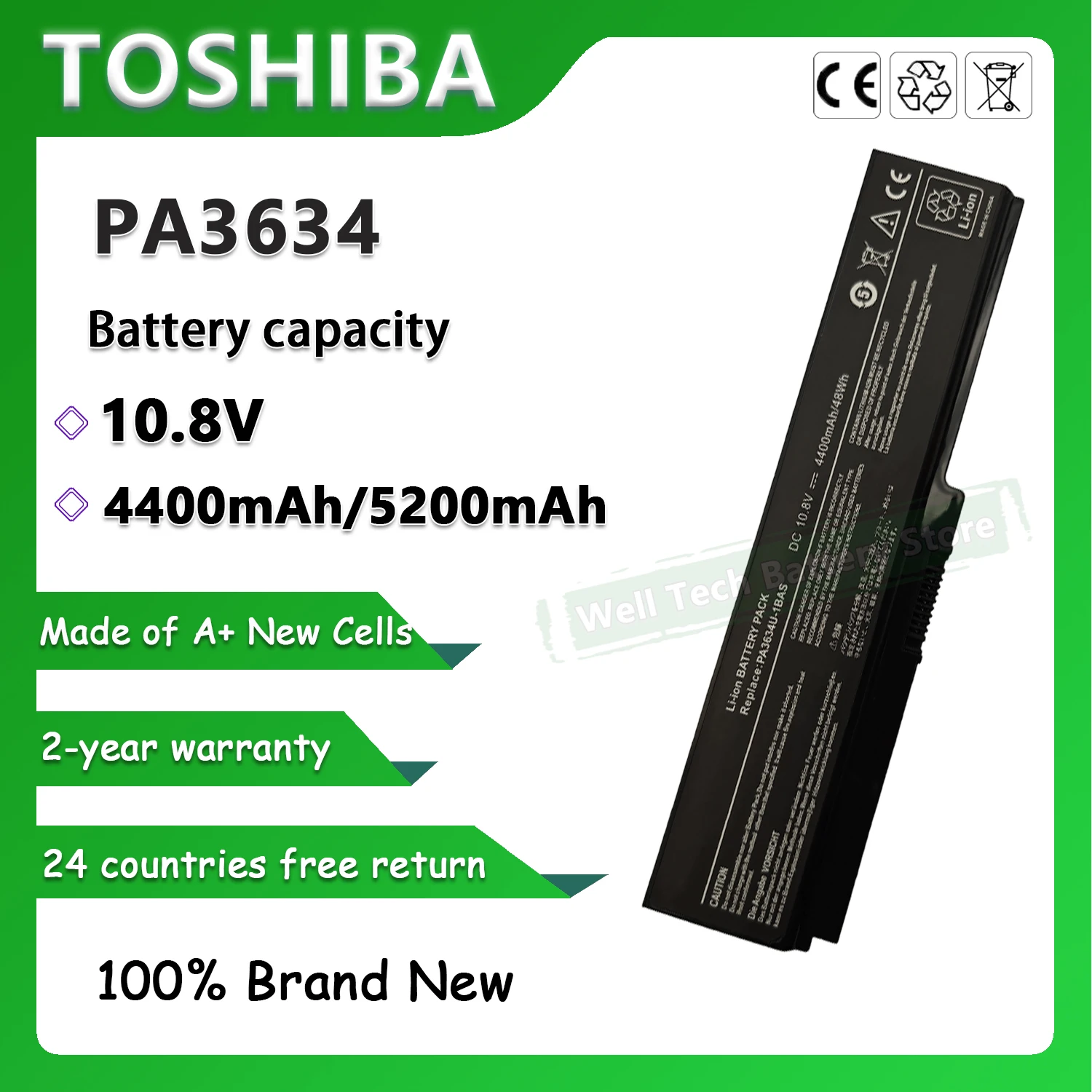 PA3634 Аккумулятор для ноутбука Equium U400-124 U400-145 U400-146 U400 Series Portege M800-101 M800-105 M800-106 M800-107