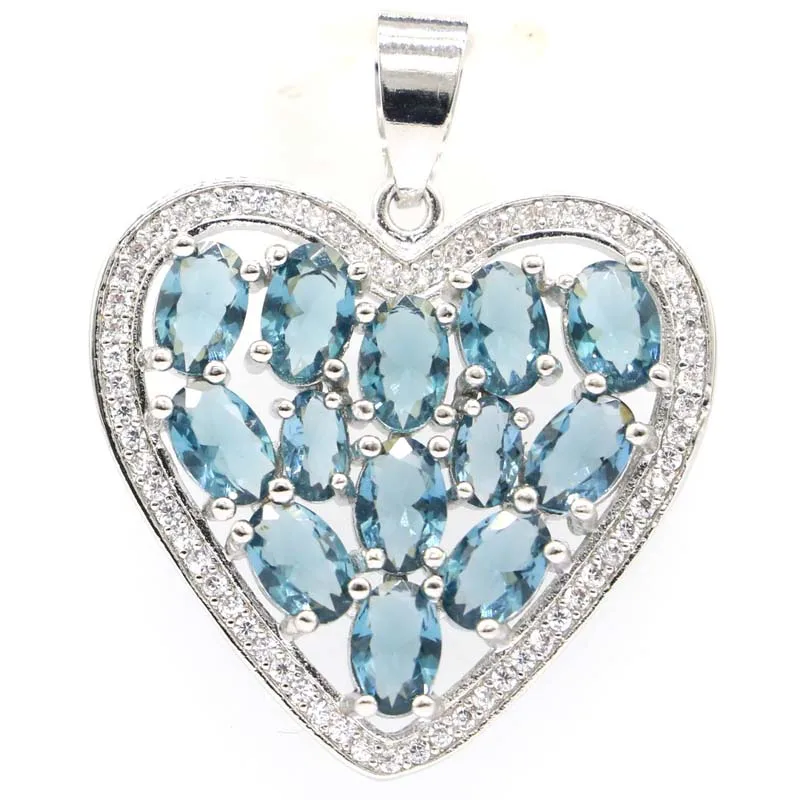 Женский кулон из серебра 5 8 пробы с синим топазом | Украшения и аксессуары