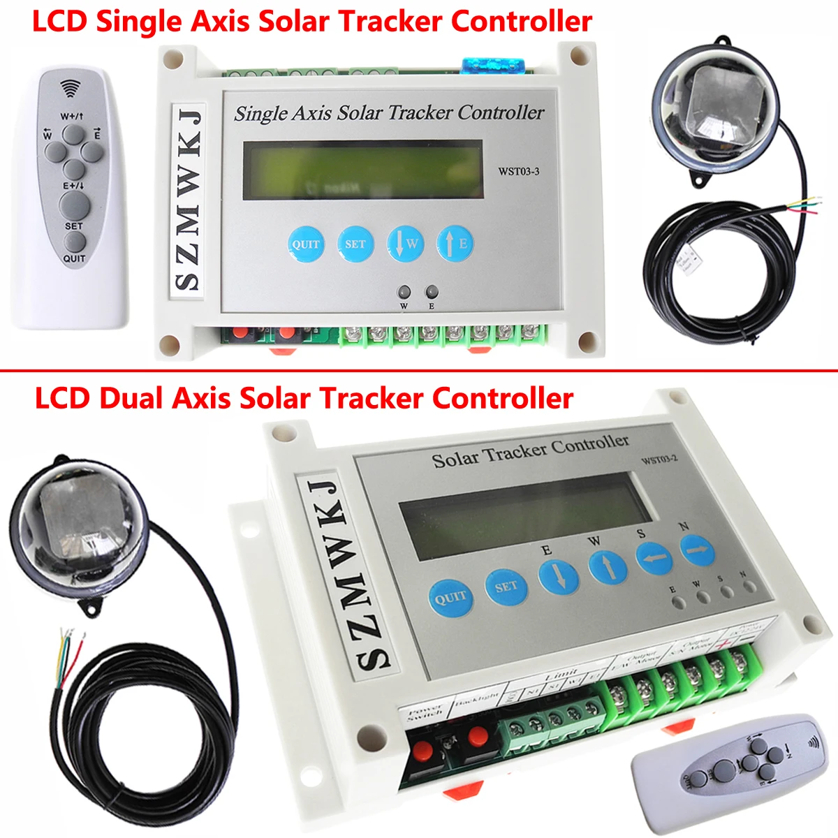 

Electronic Single/Dual Axis Solar Tracker Controller LCD Solar Panel Automatic Trackig Sun Track Solar Slant Tracking Controller