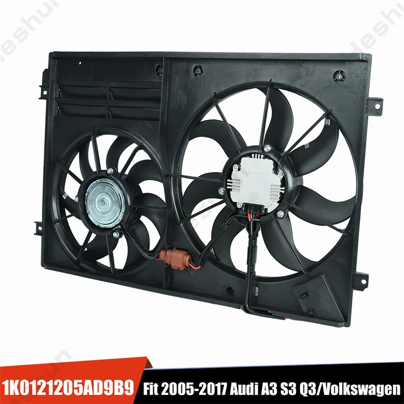 

NEW Radiator Engine Cooling Fan Assembly For Audi A3 Q3 S3 Volkswagen Beetle Passat Golf Jetta 2005-2017 1K0121205AD 1K0121205AB