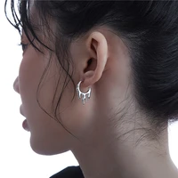 hip hop irregular lava neutral water drops flame silver color metal couples personality trendy cool stud jewelry 2022 new