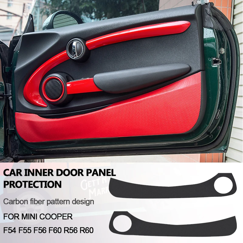For Mini Cooper R56 S R60 F54 F55 F56 F60 Accessorie Carbon Fiber Sticker Car Inner Door Panel Protection Anti Kick Film Sticker For Mini Cooper R56 S R60 F54 F55 F56 F60 Accessorie Carbon Fiber Sticker Car Inner Door Panel Protection Anti Kick Film Sticker