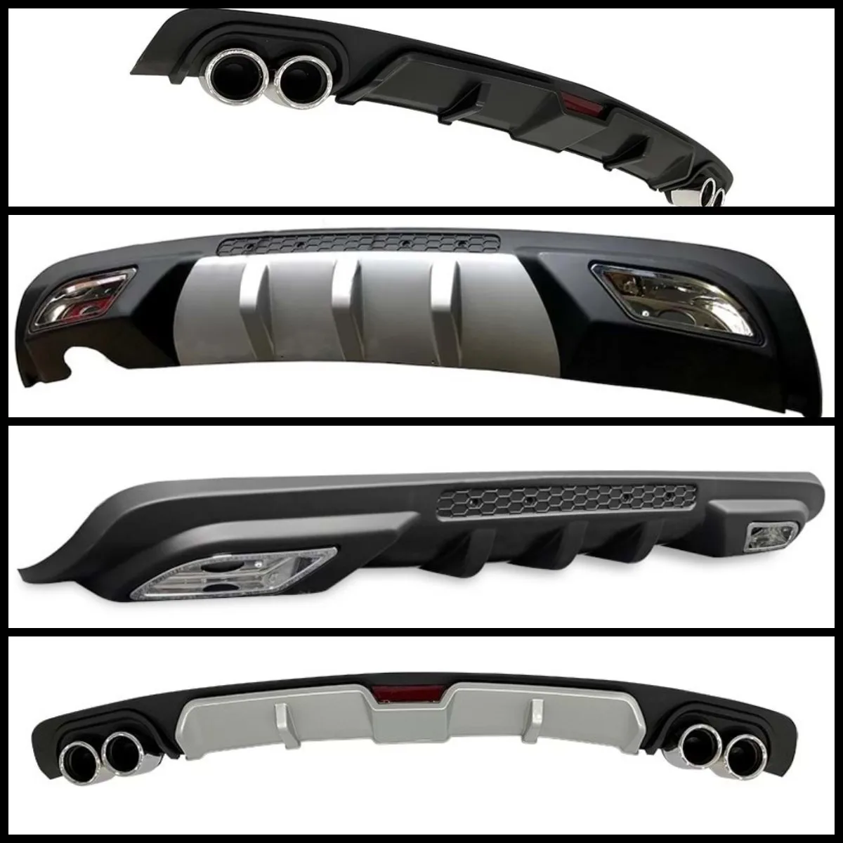 Диффузор для заднего бампера автомобиля Fiat Tipo Dodge Neon Черный ABS пластиковый