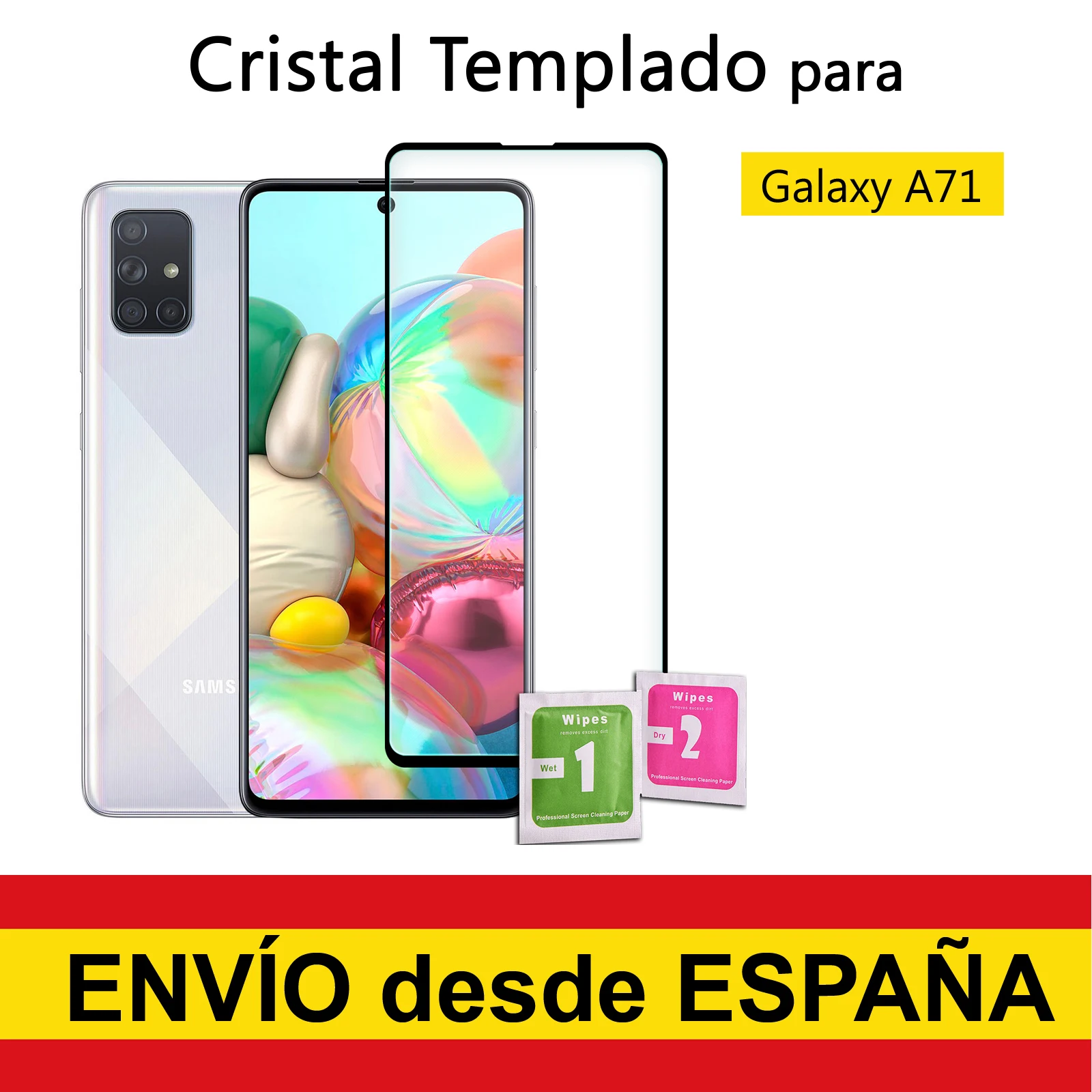 Tempered Glass Screen Protector for SAMSUNG GALAXY A71 Black Front Full Quality Premium 9H 0.33mm