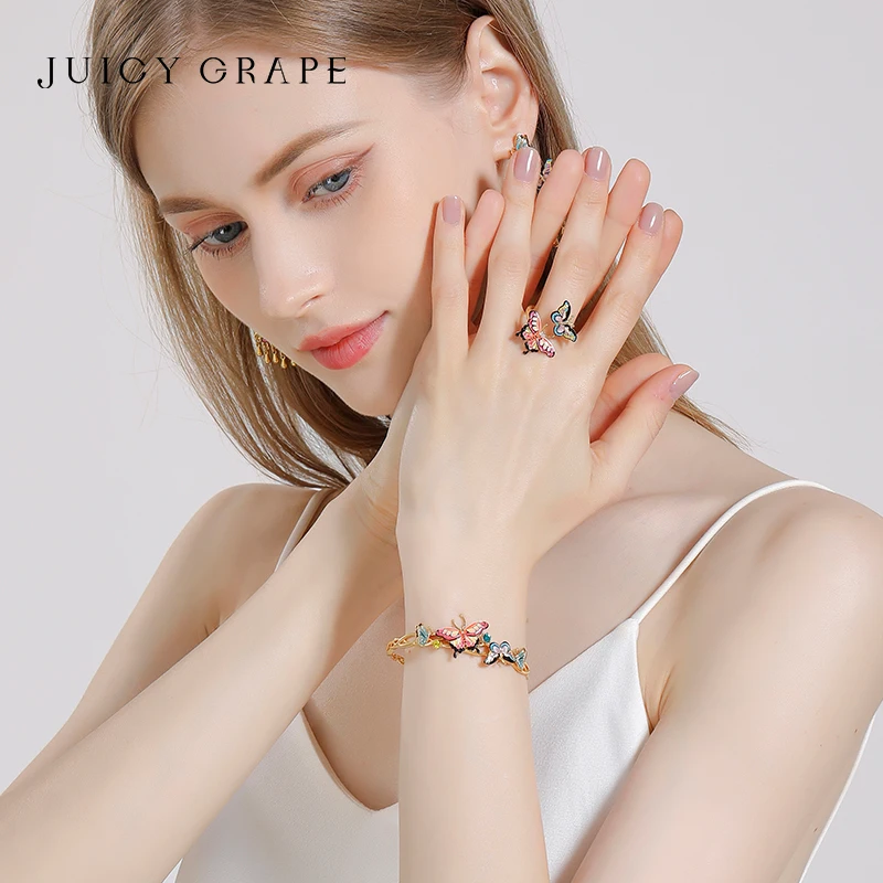 Оригинальный браслет Сочный виноград с бабочкой новинка 2024 модные изысканные