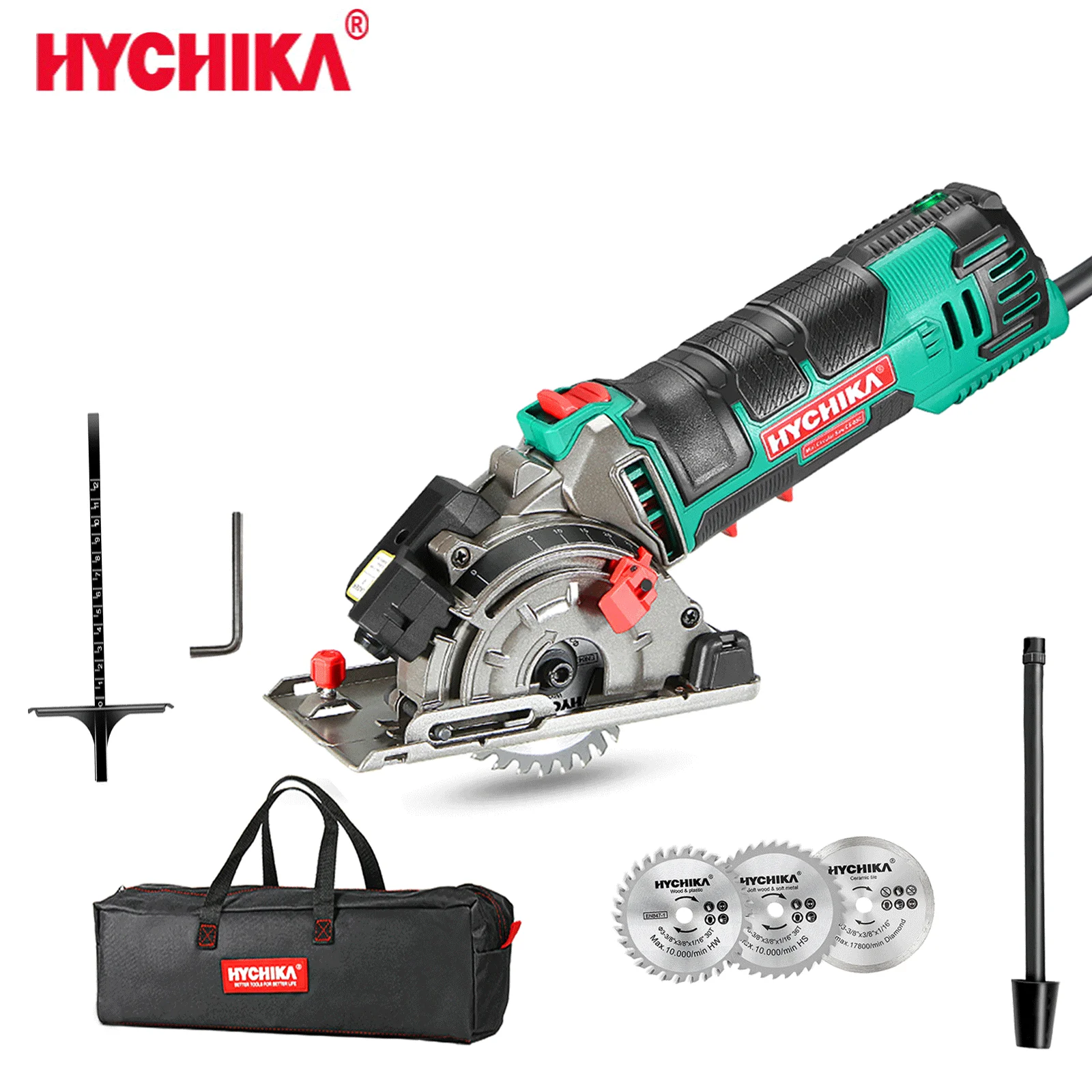 Электрическая мини-циркулярная пила HYCHIKA 500 Вт с лазером 120 В 220