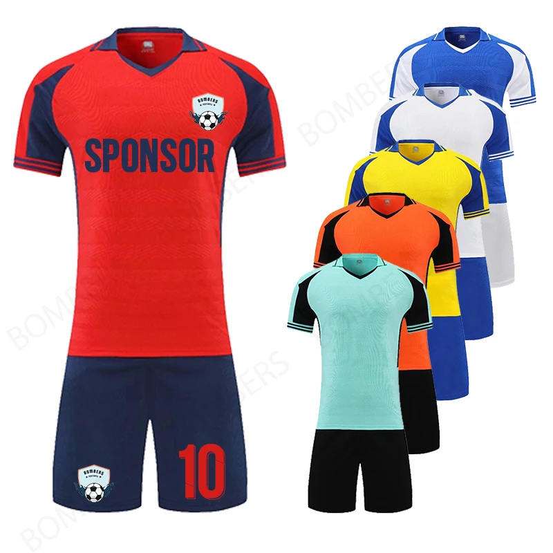

Adult Jerseys Football Soccer Set Boys Short Sleeve Training Suit Football Jersey Set Sportswear Uniforms DIY Custom
