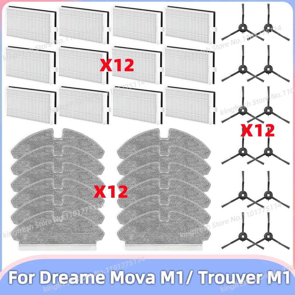 Фото Подходит для ( Dreame Mova M1 / Trouver M1 ) Запчасти для робота-пылесоса Боковая щетка Фильтр Hepa Тряпка для мытья Аксессуары №1