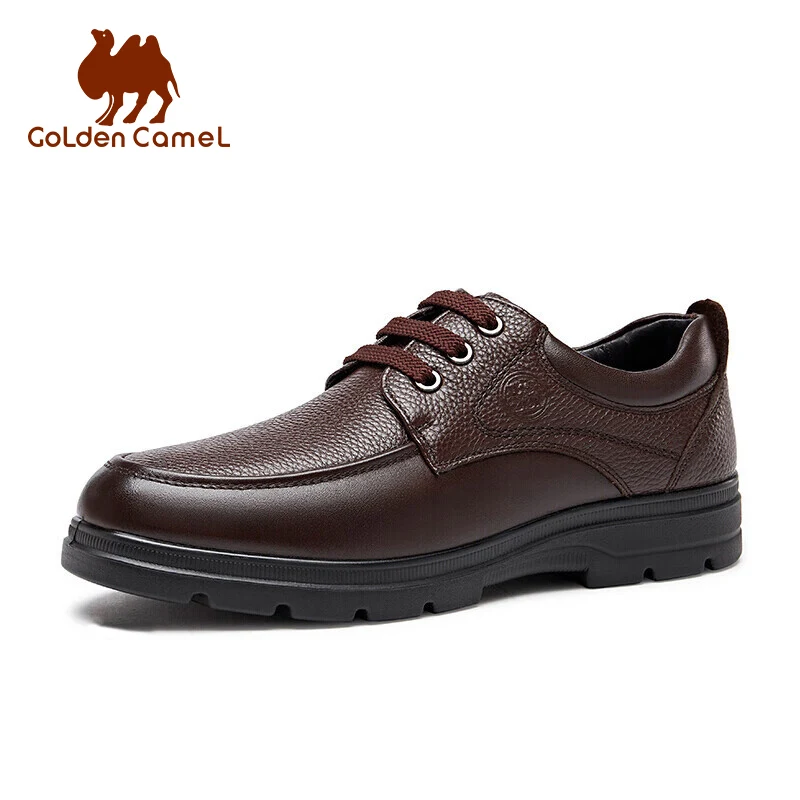 Golden Camel Men's Shoes Autumn Bussiness Casual Luxury Shoes Comfortable Soft Bottom Leather Shoes for Men with Free Shipping