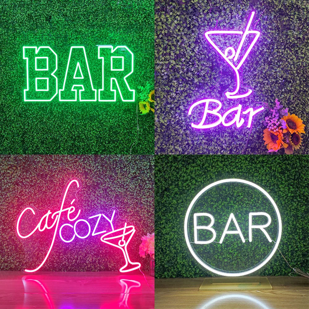 Bar Neon Sign For Home Decor Shop WorKing Light LED Lighting Modes Bar Neon Tube Sign USB Powered Lamp For Wall Decoration