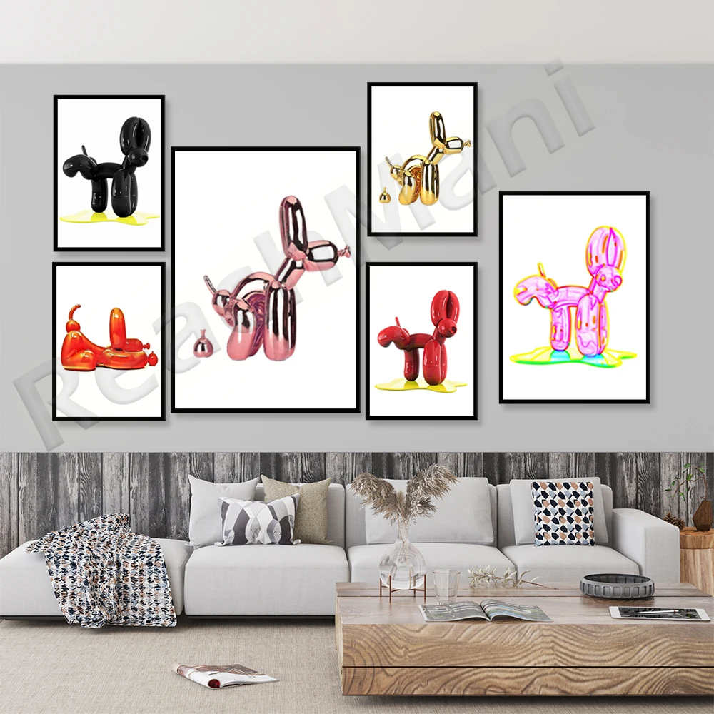 

Funny toilet wall art poster painting abstract balloon dog posters and prints modern wall pictures for bathroom wall art decor