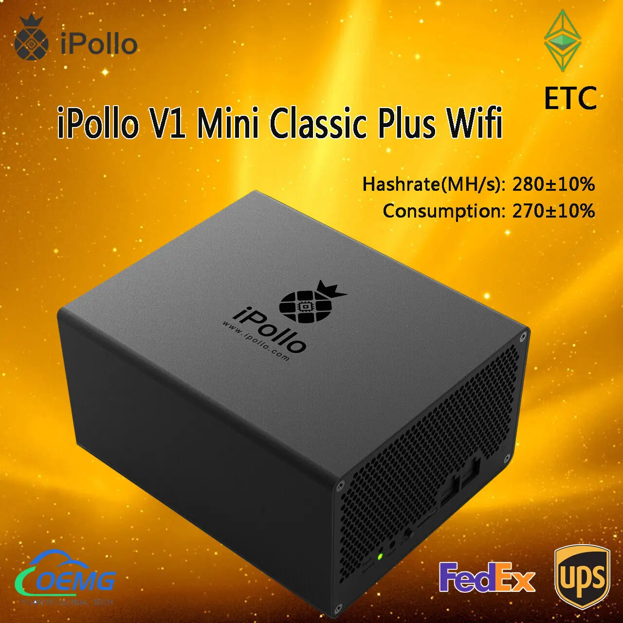 

Лучшая сделка, купите 2 и получите 1 бесплатно, iвашей версии V1 Mini Classic Plus и т. д., Майнер 280MH/s 270 Вт, Крипто валюта, готов к отправке