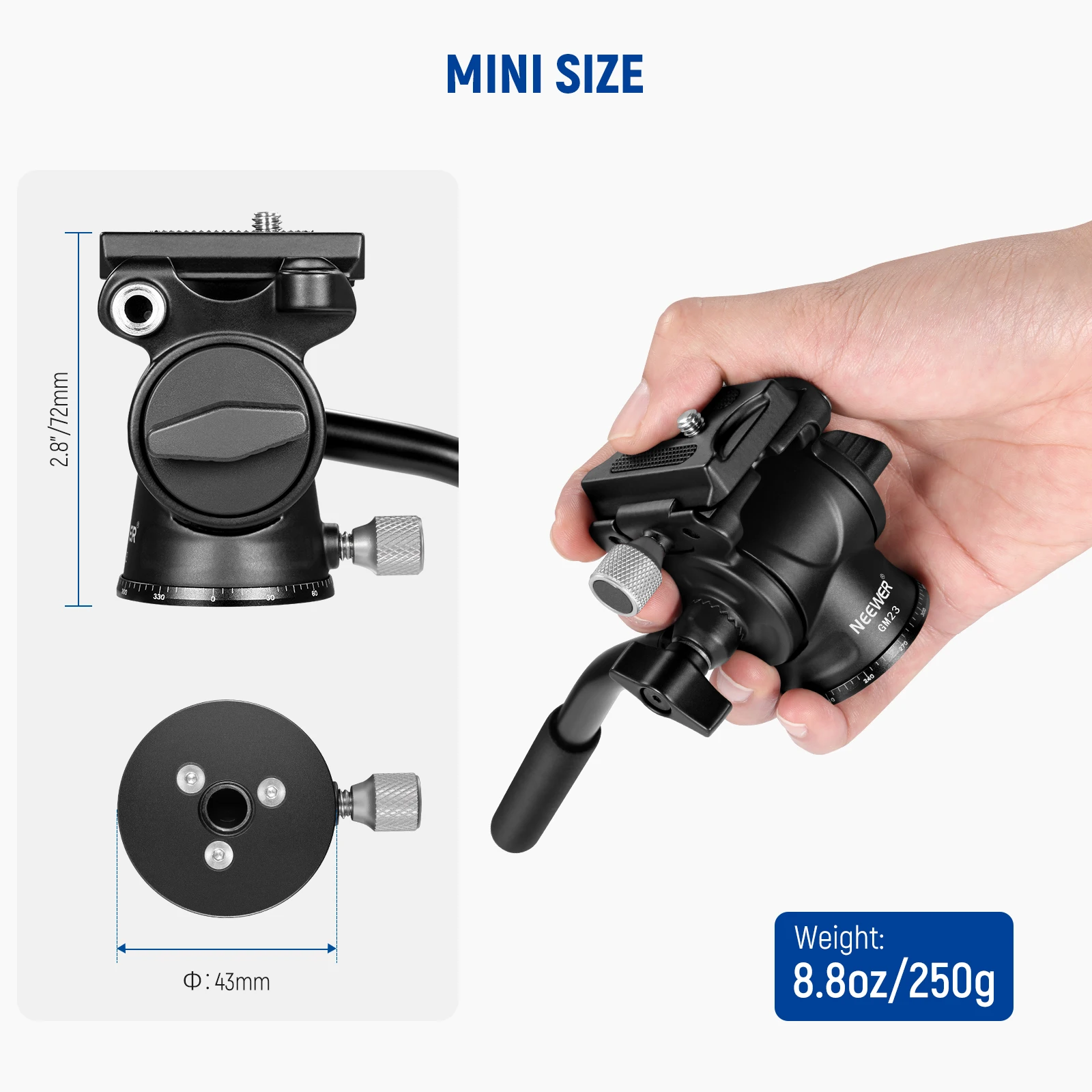 Головка штатива NEEWER с ручкой и быстроразъемным креплением типа Arca панорамная