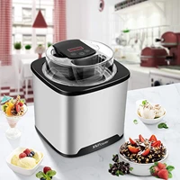mvpower ice cream maker 2l ice cream maker with timer lid opening lcd display