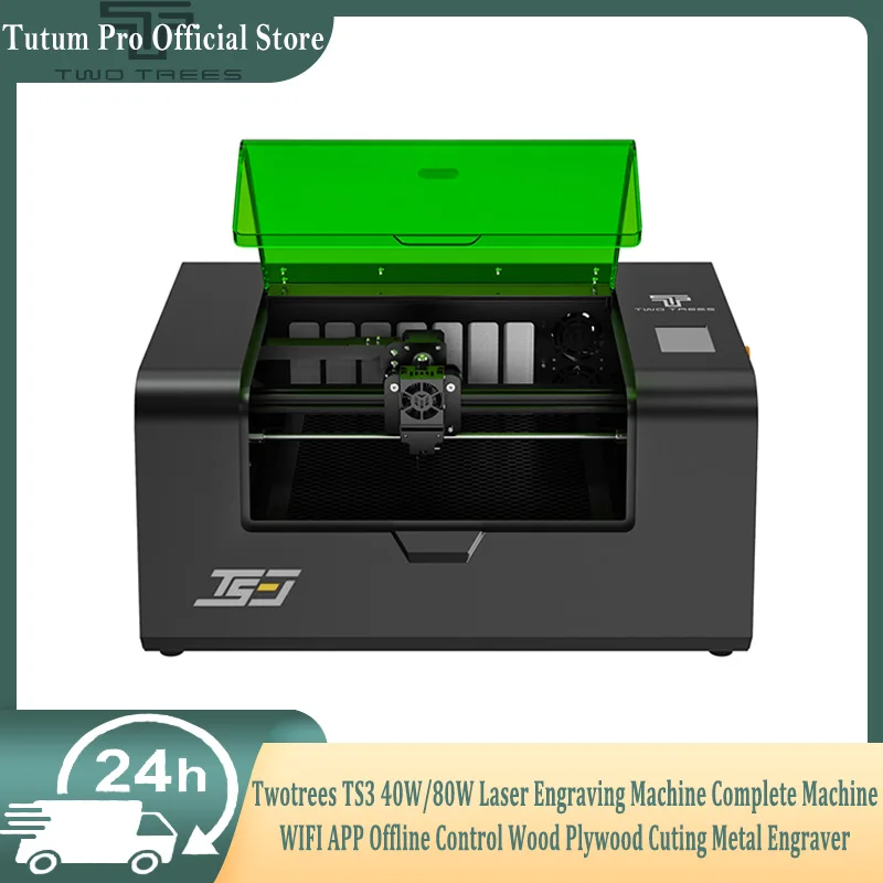 

Twotrees TS3 80W Laser Engraving Machine Complete Machine WIFI APP Offline Control Wood Plywood Cuting Metal Engraver