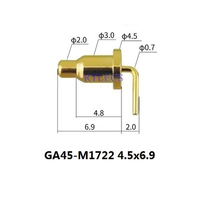 

2 шт. высоковольтный зонд Pogopin, контактный разъем 2 А 1 А, низкое напряжение 1 А 2 а POGO, контактный разъем для зарядки, Угловое сквозное отверстие