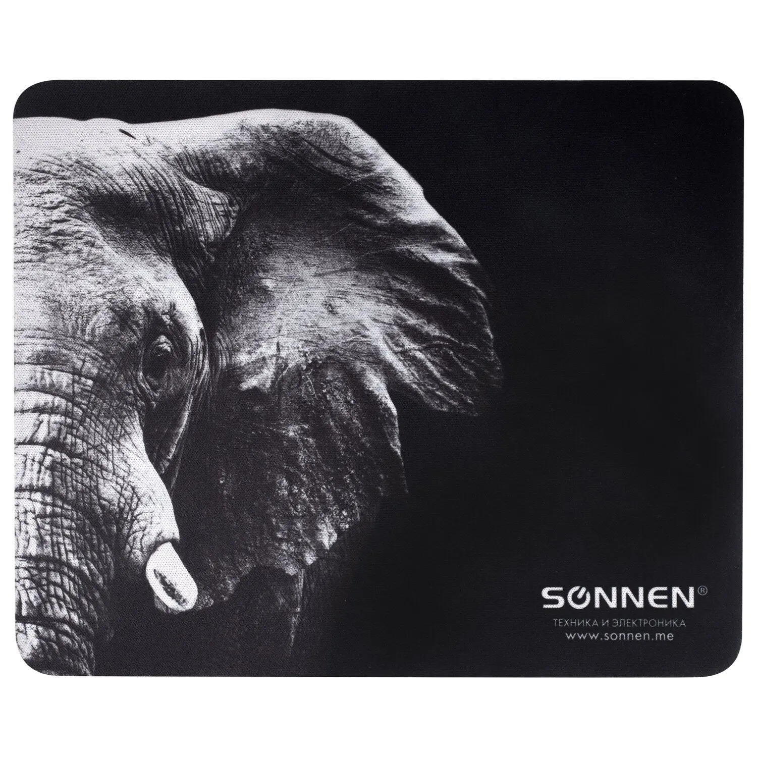 Коврик для мыши SONNEN &quotELEPHANT" резина + ткань 220х180х3 мм 513312 |